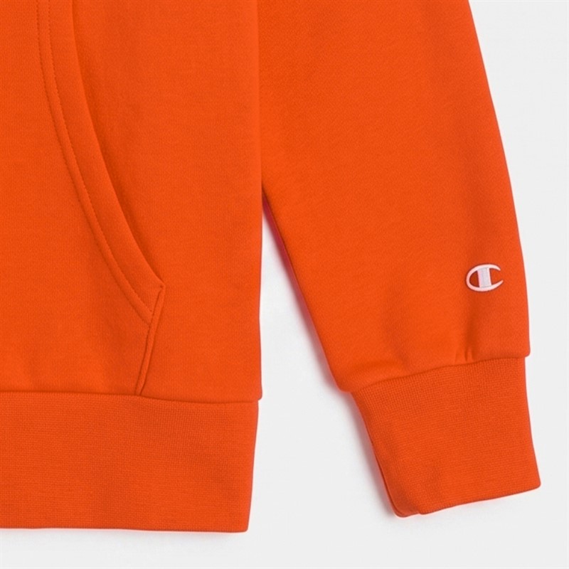 Champion Junior Core Heritage Logo Hoodie Bright Orange