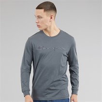 Champion Mens Icons Logo Long Sleeve T-Shirt Flint Grey