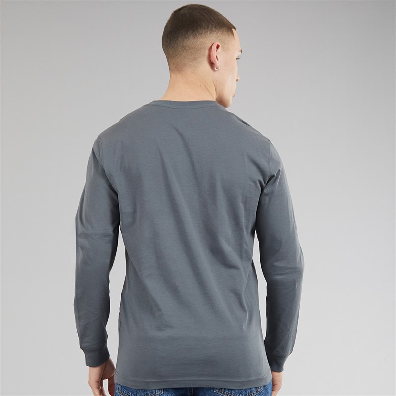 Champion Mens Icons Logo Long Sleeve T-Shirt Flint Grey