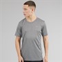 Champion Mens Athletics T-Shirt Black Melange/White