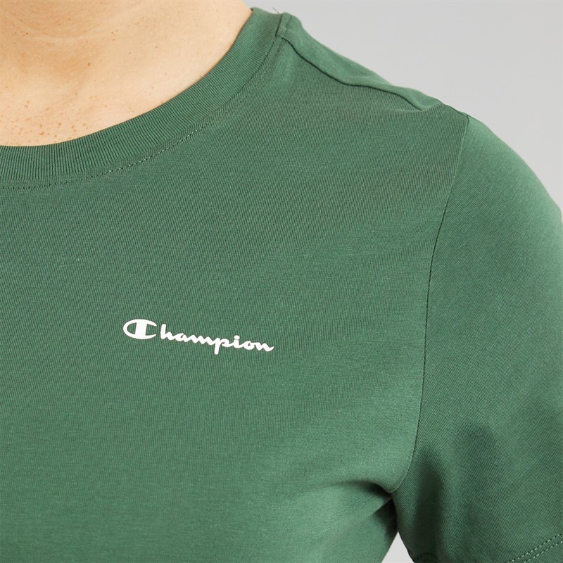 Champion Womens Core Icons Heritage Logo T-Shirt Military Green