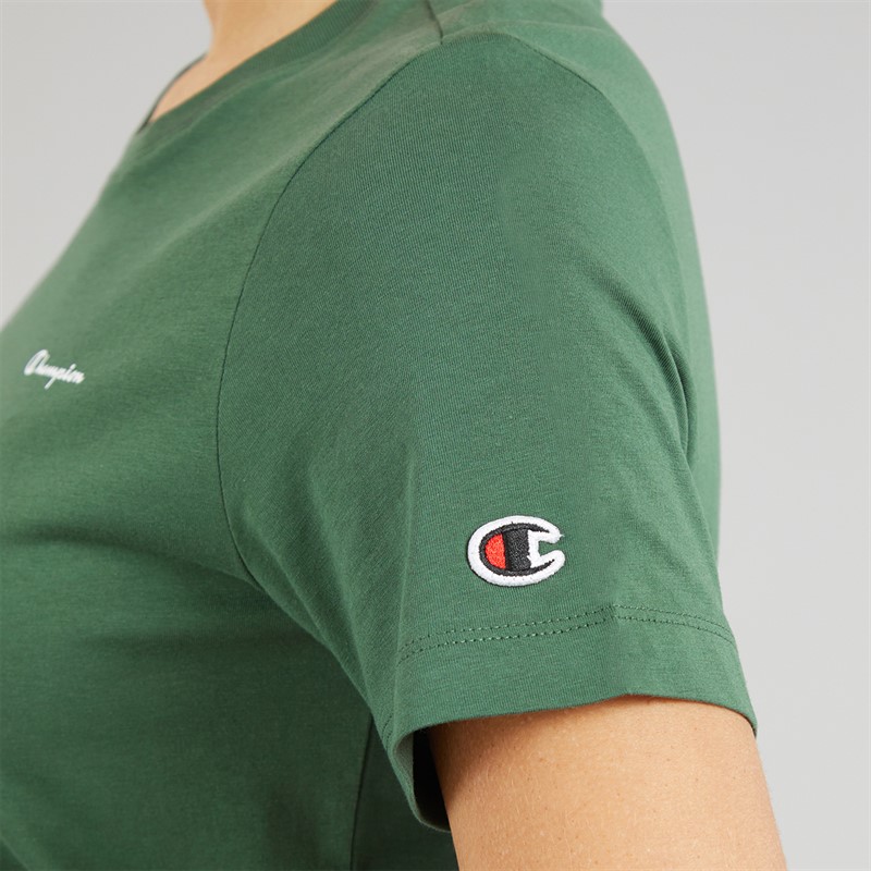 Champion Womens Core Icons Heritage Logo T-Shirt Military Green