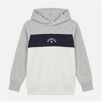 Champion Junior Icos Plus Logo Hoodie Grey/Navy/White