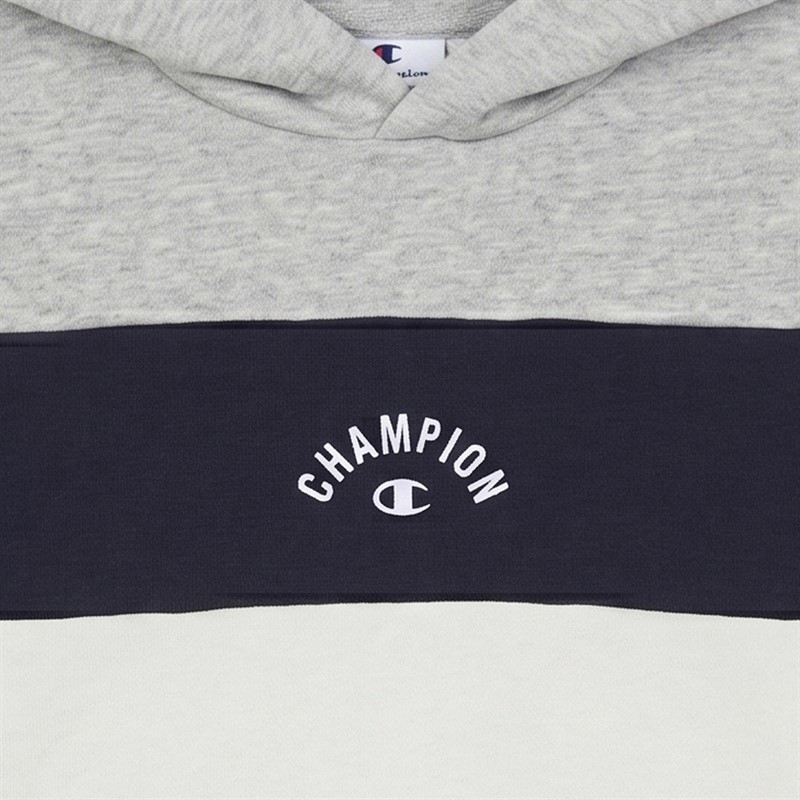 Champion Junior Icos Plus Logo Hoodie Grey/Navy/White