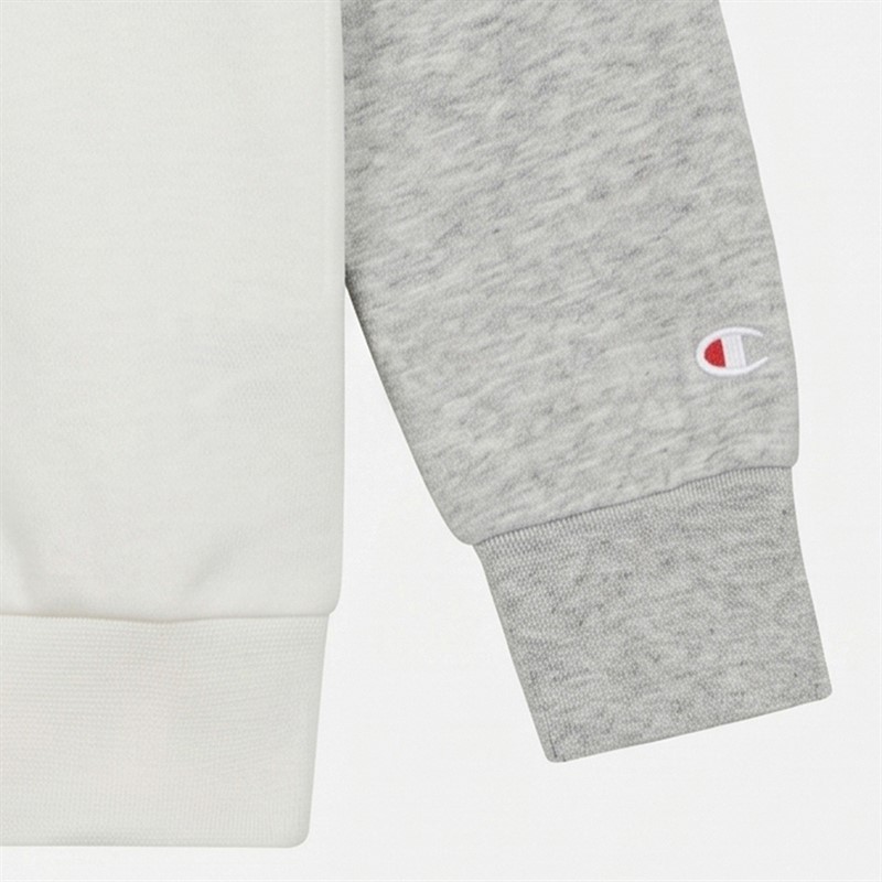 Champion Junior Icos Plus Logo Hoodie Grey/Navy/White