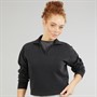 Champion Womens Icons Wash Logo Polo Neck Sweatshirt Black