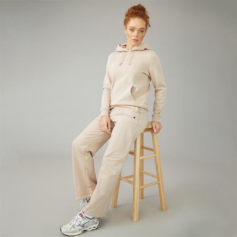Champion Womens Icons Tonal Logo Hoodie Cream