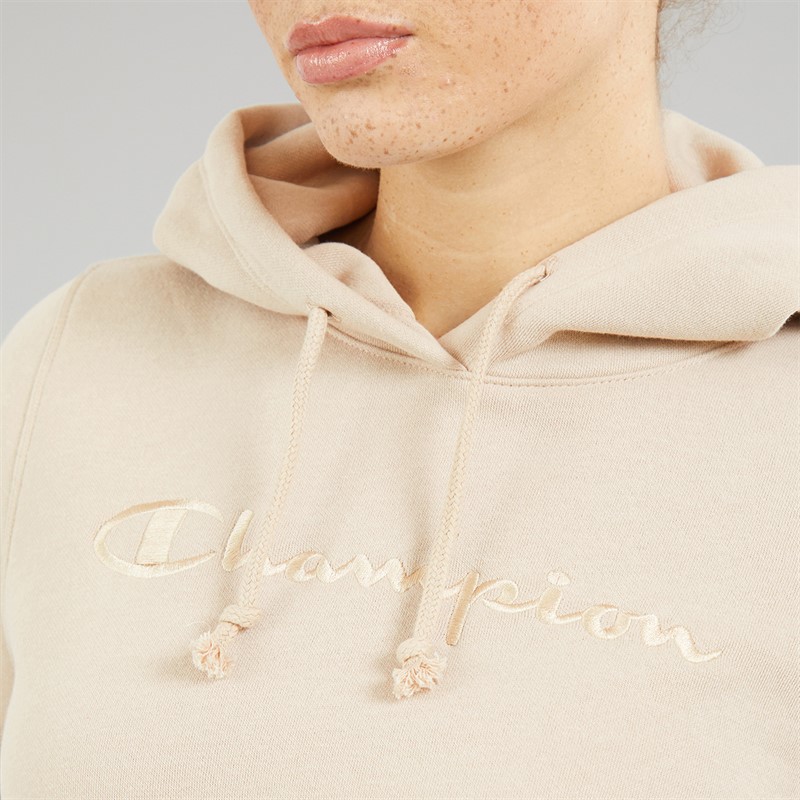 Champion Womens Icons Tonal Logo Hoodie Cream