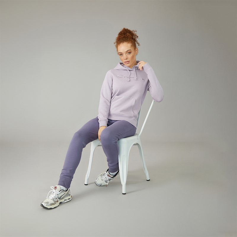 Champion Womens Core Icons Heritage Logo Rib Cuff Joggers Darm Mauve