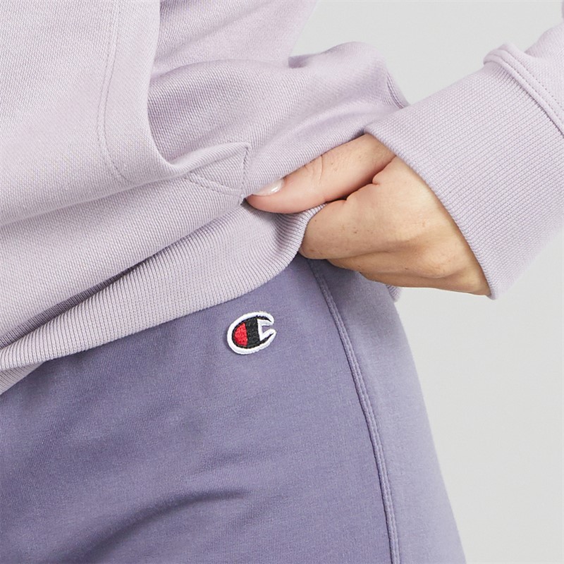 Champion Womens Core Icons Heritage Logo Rib Cuff Joggers Darm Mauve