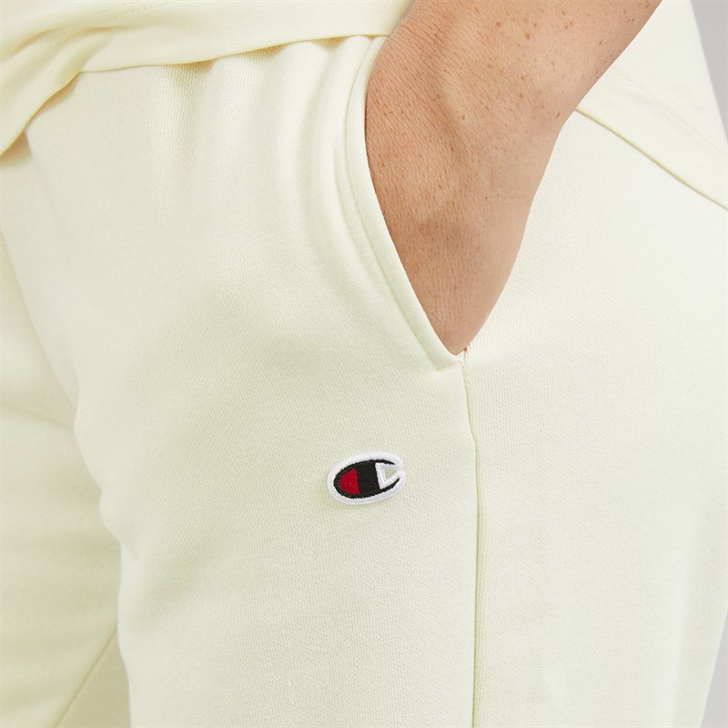 Champion Womens Core Icons Heritage Logo Cuff Joggers White