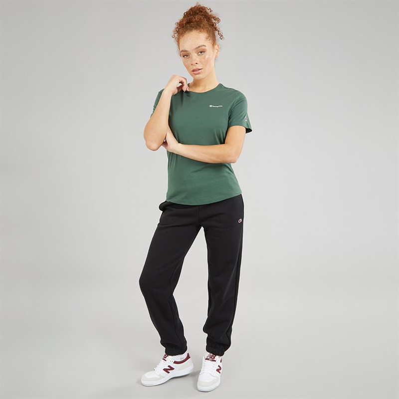 Champion Womens Core Icons Heritage Logo Cuff Joggers Black