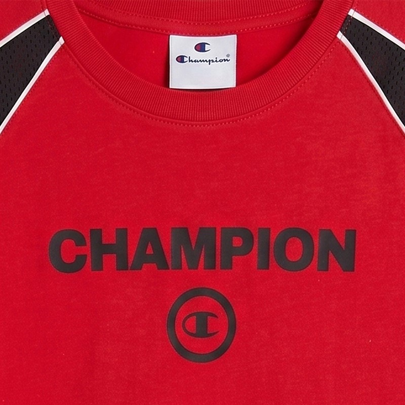 Champion Junior Boys Urban Sport T-Shirt Red/Black/White
