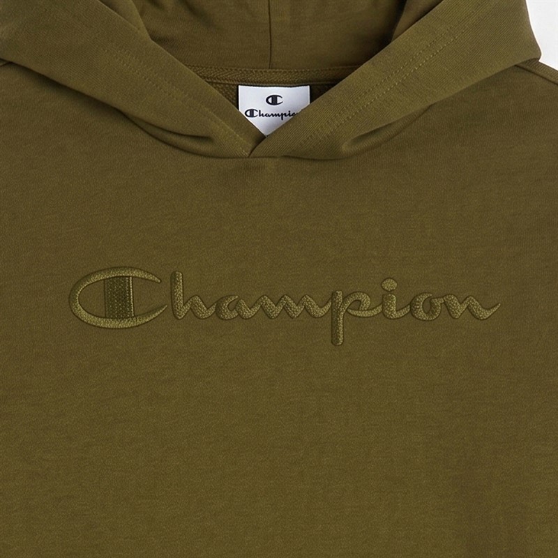 Champion Junior Icons Tonal Logo Hoodie Olive
