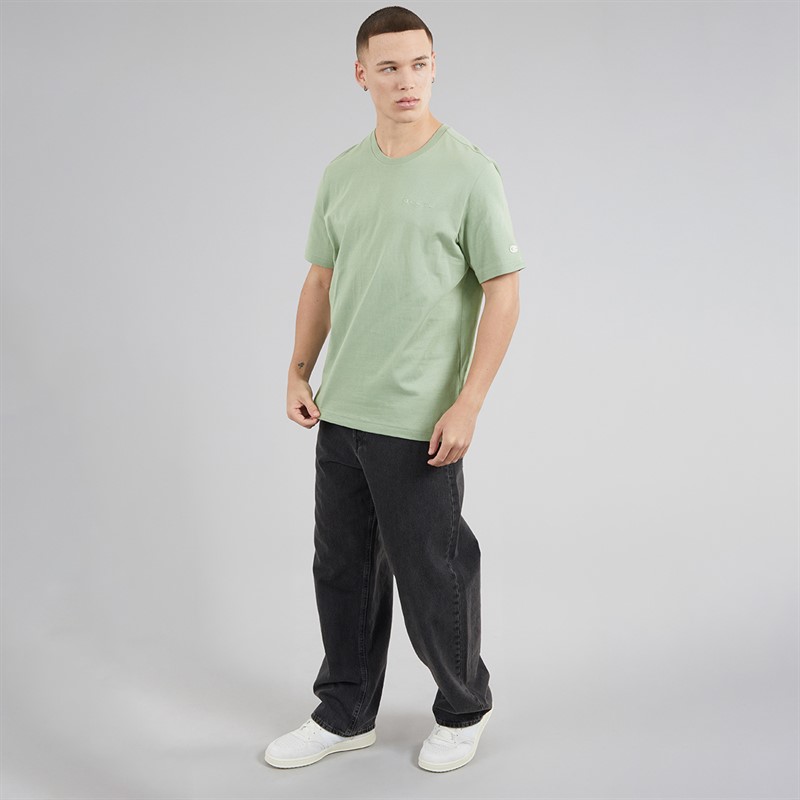 Champion Mens Eco Future T-Shirt Green Ecru