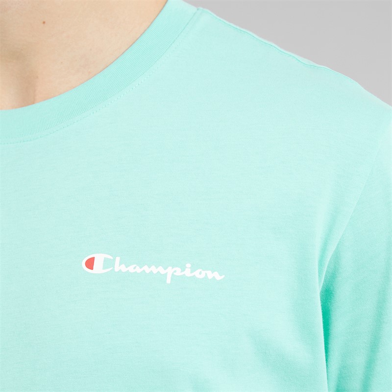 Champion Mens Icons Logo T-Shirt Aqua Blue