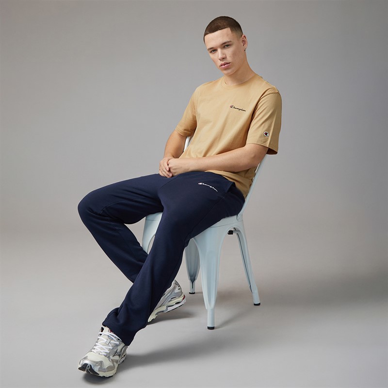 Champion Mens Icons Logo T-Shirt Beige