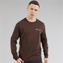 Champion Mens Core Icons Heritage Logo Long Sleeve T-Shirt Chocolate