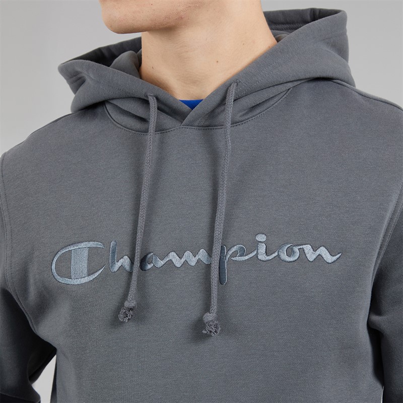 Champion Mens Icons Logo Hoodie Flint Grey