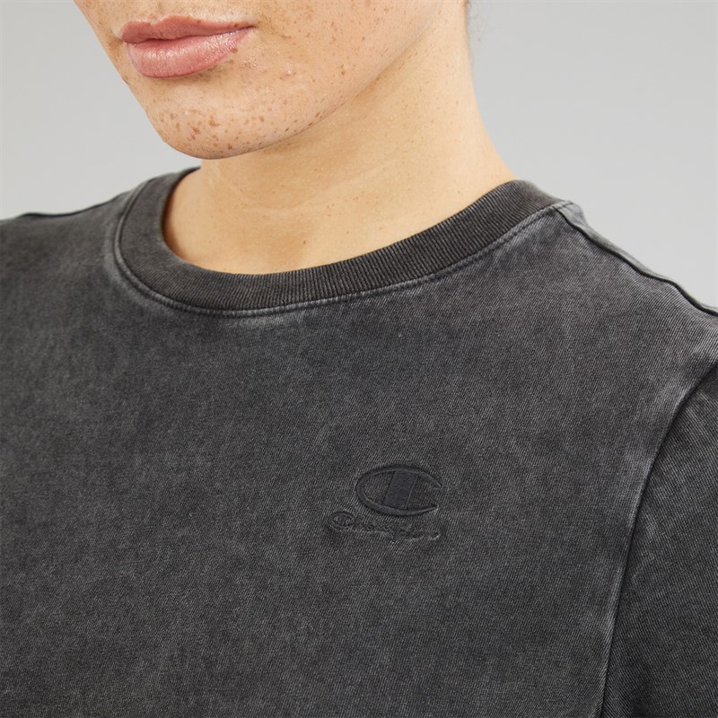Champion Womens Icons Wash Logo T-Shirt Black