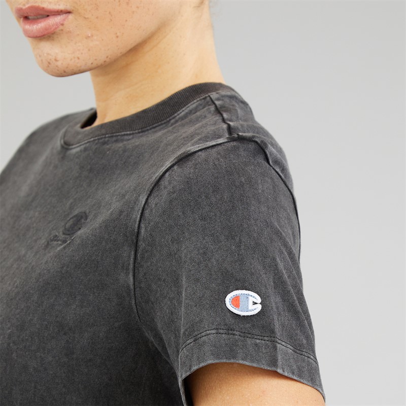 Champion Womens Icons Wash Logo T-Shirt Black