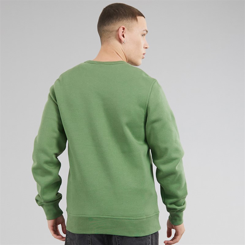Champion Mens Core Icons Heritage Logo Sweatshirt Green Grey Marl