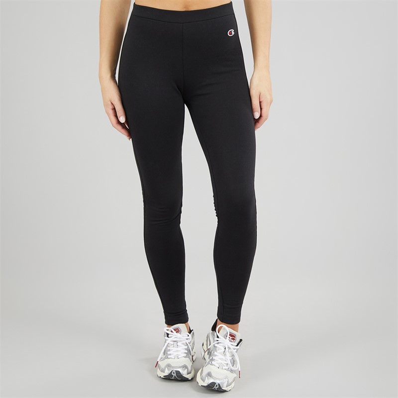 Champion Womens Core Icons Heritage Logo Leggings Black