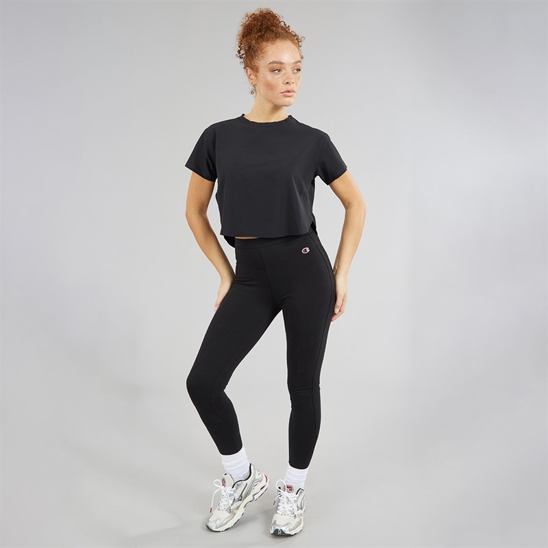 Champion Womens Core Icons Heritage Logo Leggings Black