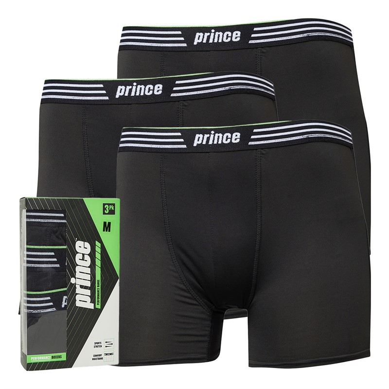 Prince Mens Three Pack Boxers Black