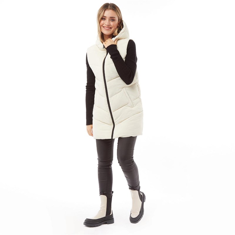 ADPT Womens Puffer Gilet Bone White