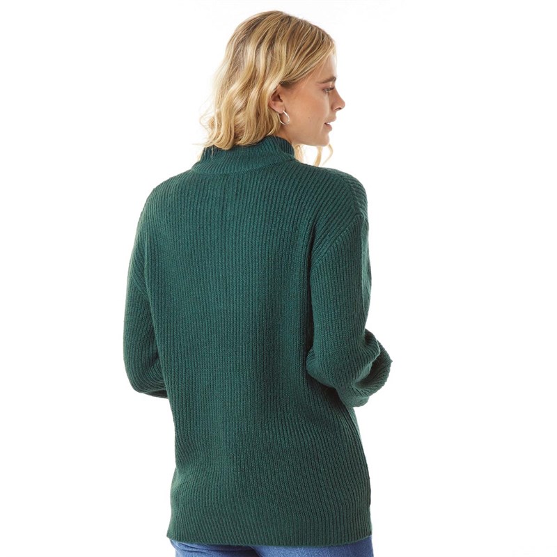 ADPT Womens Nora High Neck Half Zip Knit Jumper Ponderosa Pine