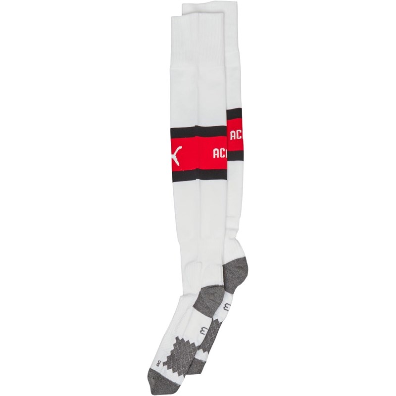 Puma Mens ACM AC Milan Home Socks Puma White/Tango Red