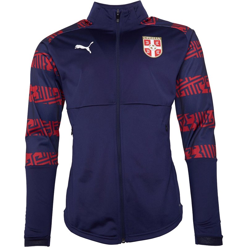 Buy Puma Mens FSS Serbia Stadium Jacket Peacoat/Chilli Pepper