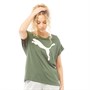 Puma Damen Active Cat Logo T-Shirt Grün
