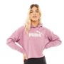 Puma Sweat à Capuche Essentials Elevated Logo Cropped Femme Rose