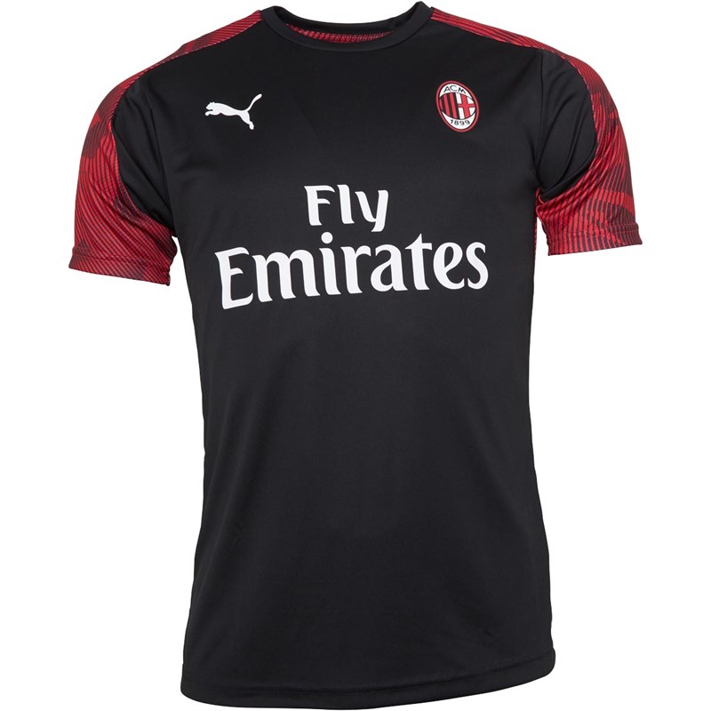 Buy Puma Mens ACM AC Milan Training Jersey Puma Black/Tango Red