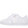 Puma Junior Basket Heart Patent Trainers Puma White/Puma Black/Prism Pink/Gold