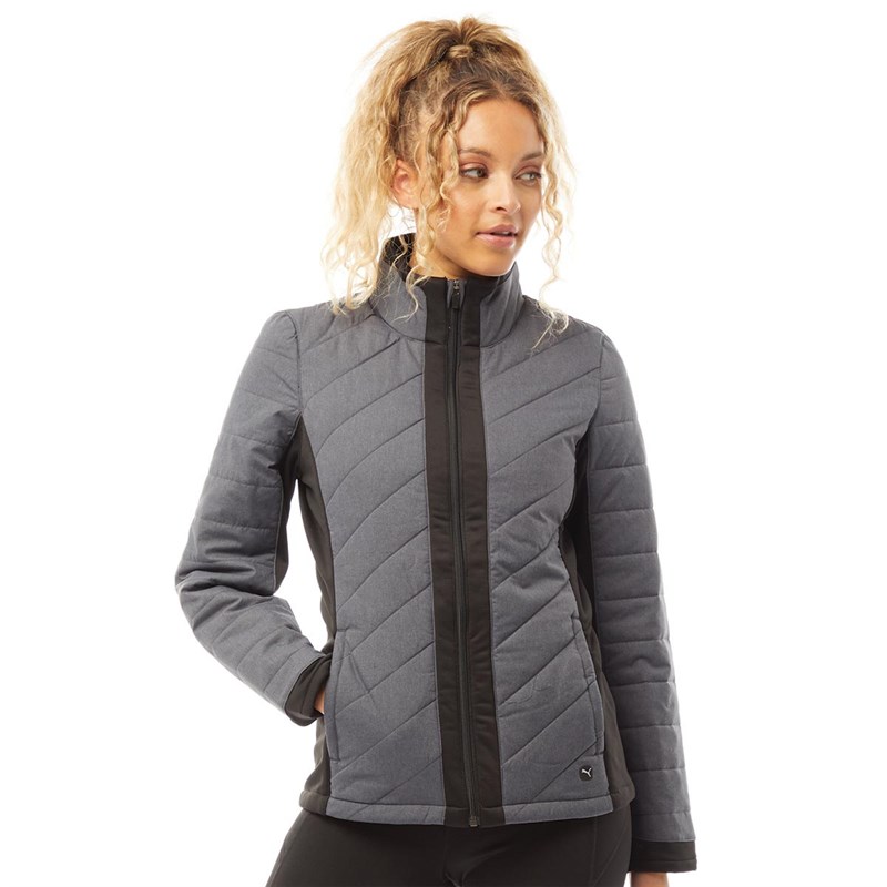 Puma Womens Primaloft Jacket Medium Grey Heather/Puma Black