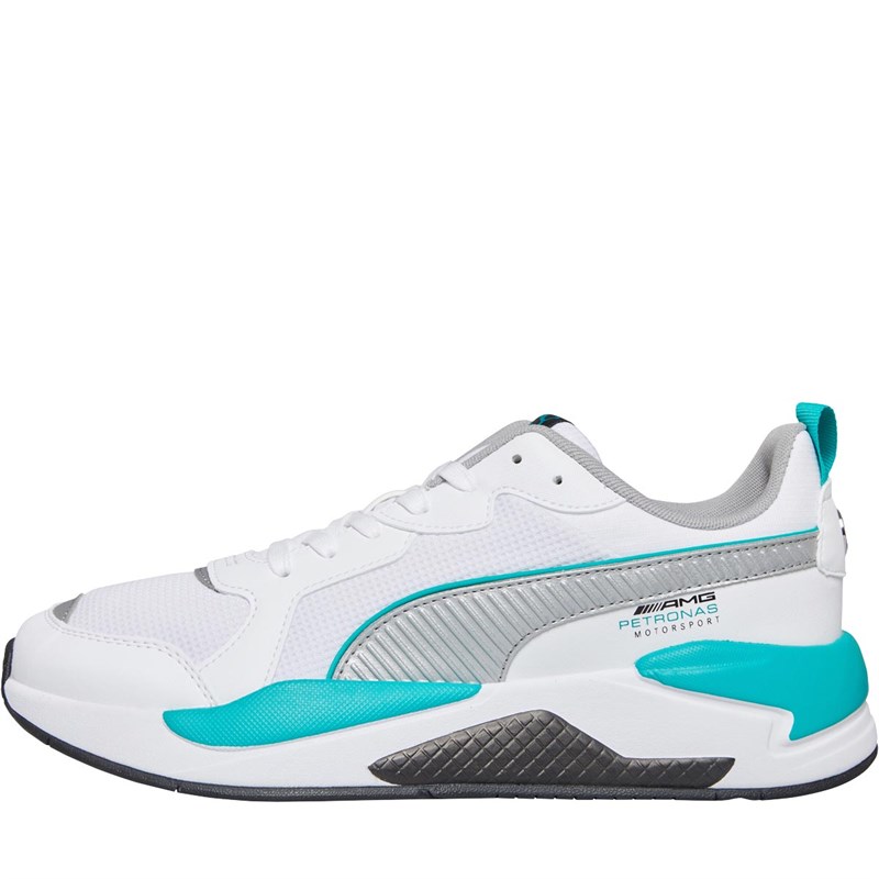 Buy Puma Mens Mercedes Amg Petronas X-Ray Trainers White/Teal/Puma Black