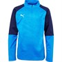 Puma Junior Cup Training 1/4 Zip Top Electric Blue Lemonade/Peacoat