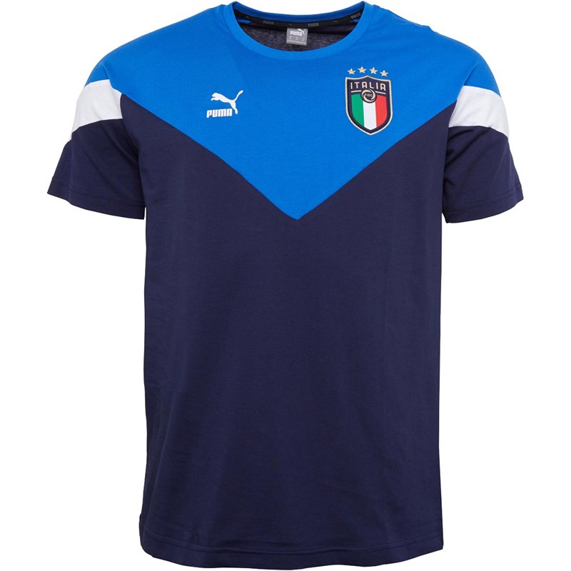 Buy Puma Mens FIGC Italy Iconic TShirt Peacoat/Team Power Blue