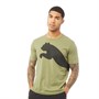 Puma Heren Oversized Logo T-Shirt Kaki