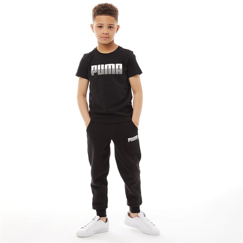  Puma Junior Graphic Sportstyle Wording T-Shirt Puma Black