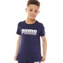 Puma Jungen Graphic Wording T-Shirts Navy