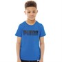Puma Junior Graphic Wording T-Shirt Future Blue