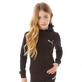 Girls black puma hoodie hotsell