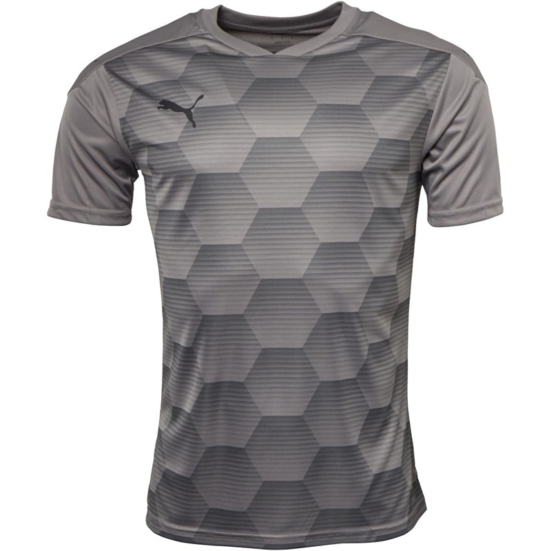 Puma Mens teamFINAL 21 Graphic Match Jersey Steel Grey/Puma Black