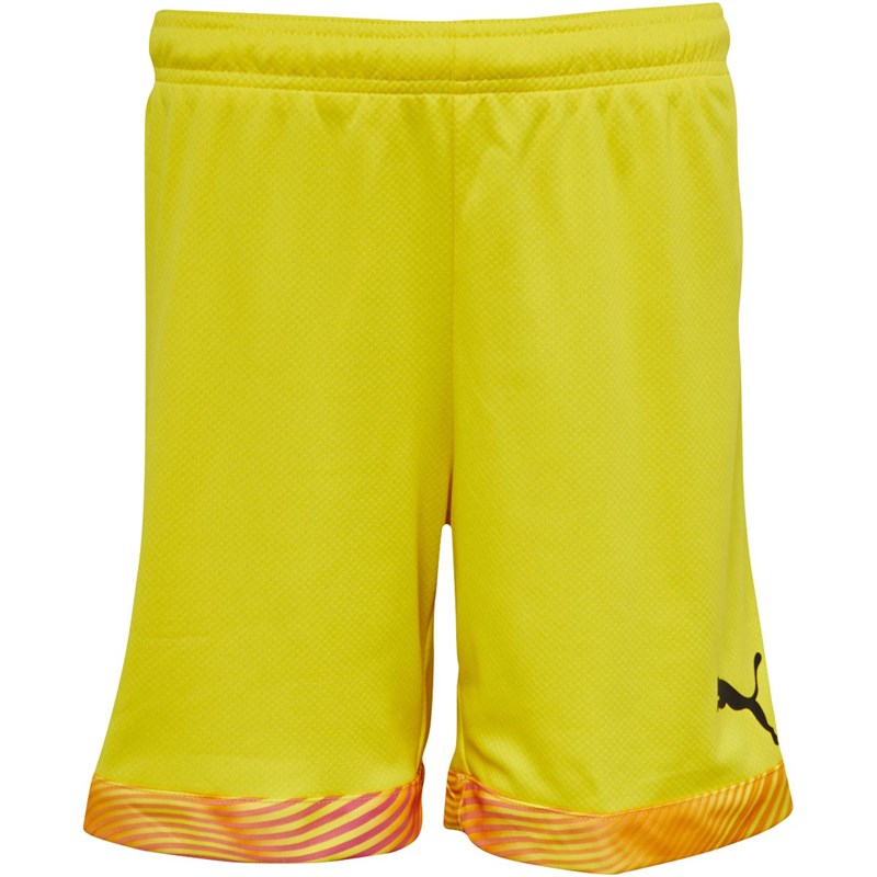 Puma Junior Cup Match Shorts Cyber Yellow/Puma Black