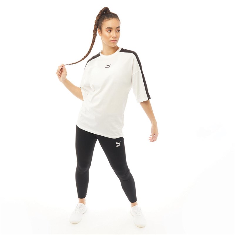 Puma Damskie Classics T-shirty Biały