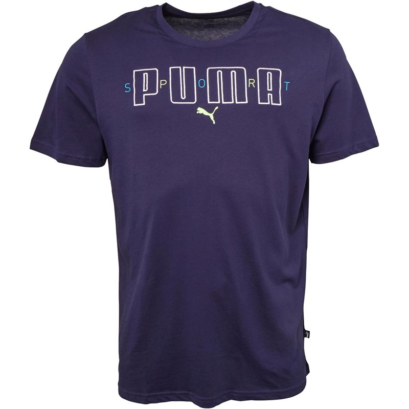 Puma Mens Logo T-Shirt Peacoat
